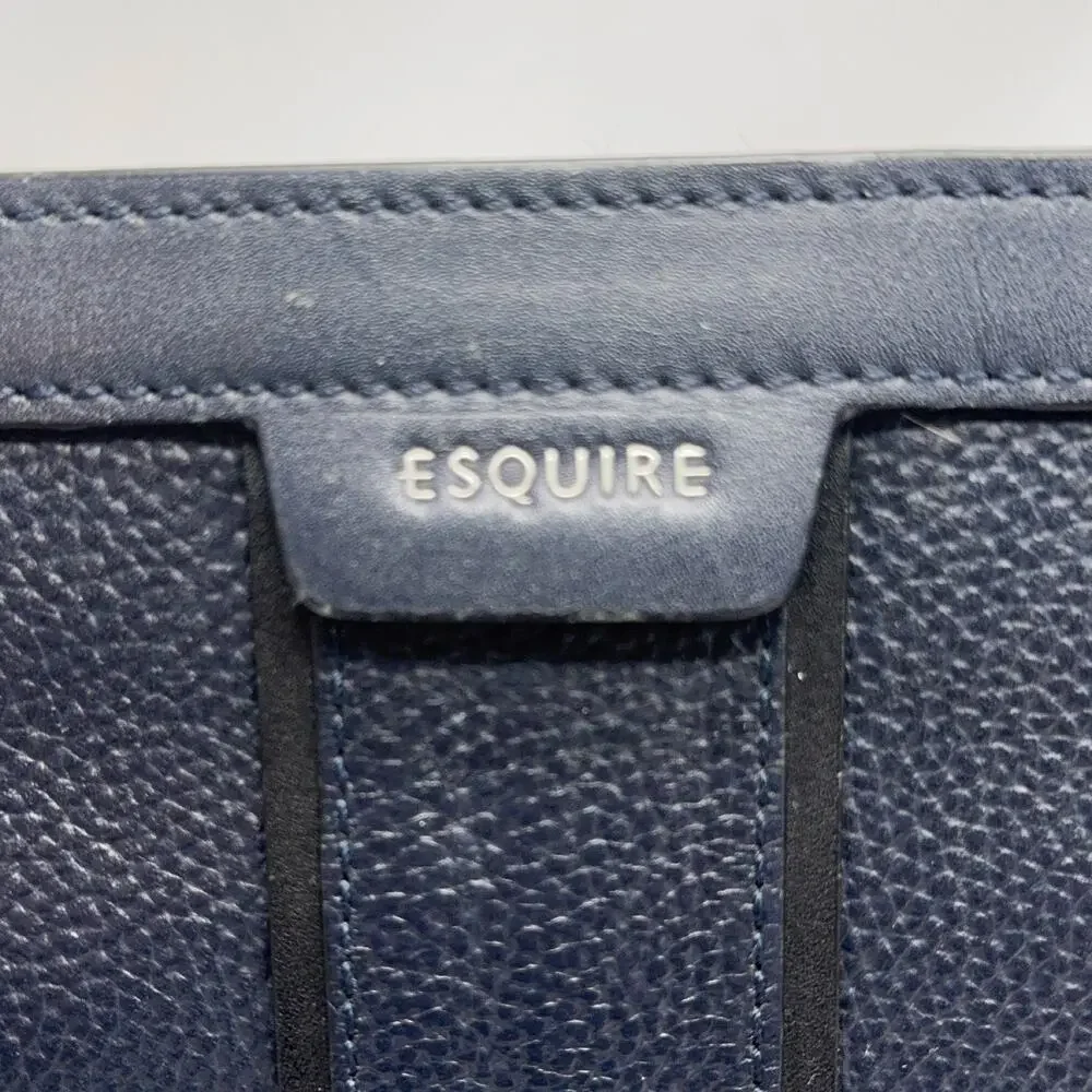 Crossbody Messenger Bag Dark Blue/Black Textured Material Esquire leather preppy